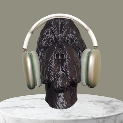 Dog Head Headphone Stand – Unique Sculpted Dog Head Display for Headphones