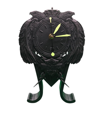 Harley Davidson-Inspired Headphone Stand and Clock 2, Unique Desk Organizer for Bikers, Functional Decor and Gift for Motorcycle Enthusiasts