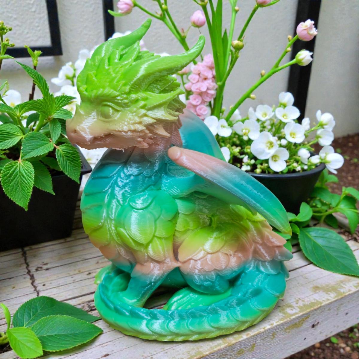 Cute 3D Printed Dragon Figurine - Colorful PLA Plastic Collectible