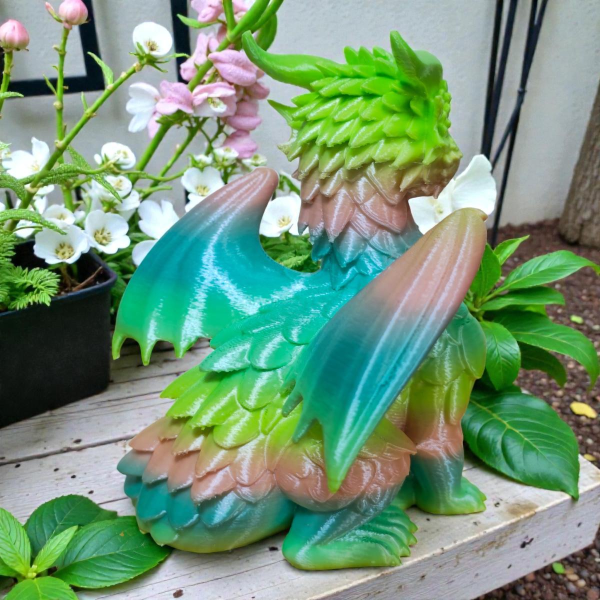 Cute 3D Printed Dragon Figurine - Colorful PLA Plastic Collectible
