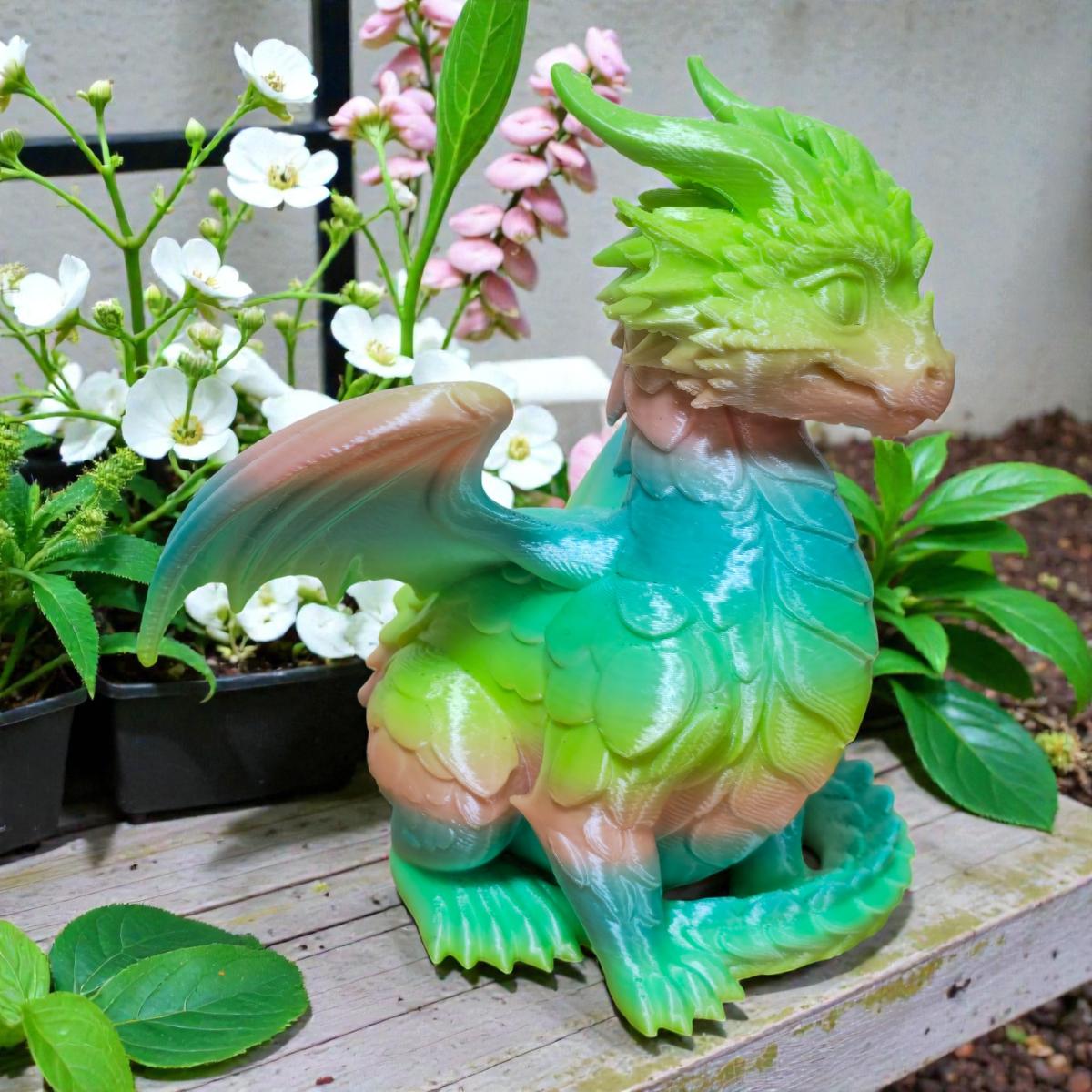 Cute 3D Printed Dragon Figurine - Colorful PLA Plastic Collectible