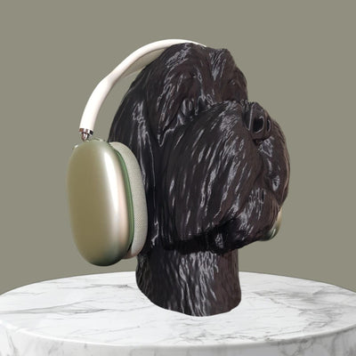 Dog Head Headphone Stand – Unique Sculpted Dog Head Display for Headphones