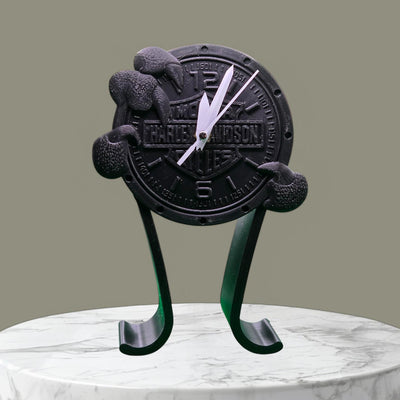 Harley Davidson-Inspired Headphone Stand and Clock – Unique Desk Organizer for Bikers, Functional Decor and Gift for Motorcycle Enthusiasts