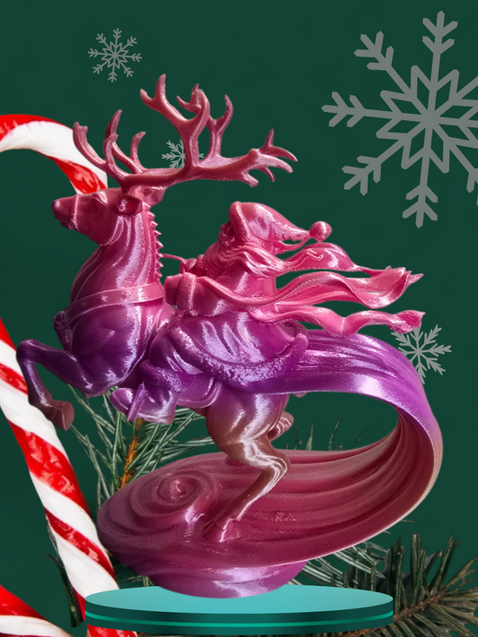 Santa riding a Reindeer