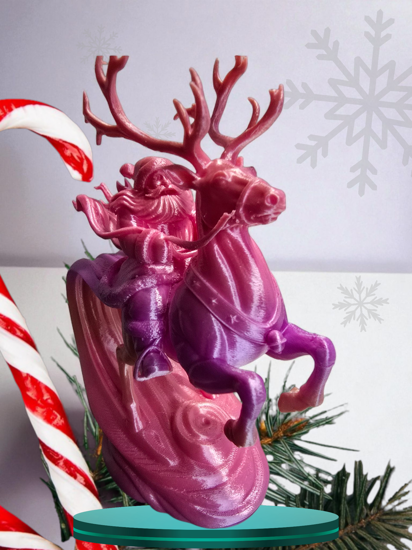 Santa riding a Reindeer