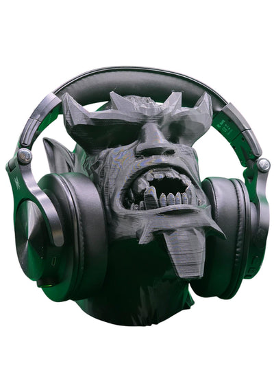 Monster Head Headphone Stand – Unique Headset Holder for Gamers, PC Setup Decor, Creepy Cool Desktop Accessory, Gamer Gift