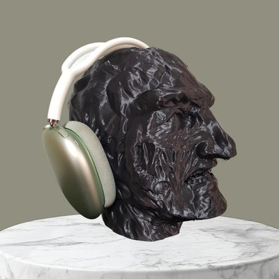 Freddy Krueger Headphone Stand, Horror Headset Holder, Gamer Gift, Spooky Room Decor, Office Desk Accessory, Paintable Collectible Bust