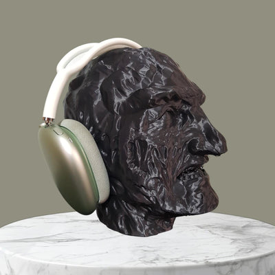 Freddy Krueger Headphone Stand, Horror Headset Holder, Gamer Gift, Spooky Room Decor, Office Desk Accessory, Paintable Collectible Bust