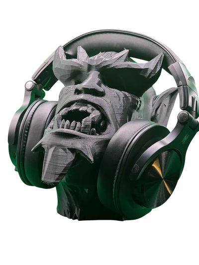 Monster Head Headphone Stand – Unique Headset Holder for Gamers, PC Setup Decor, Creepy Cool Desktop Accessory, Gamer Gift